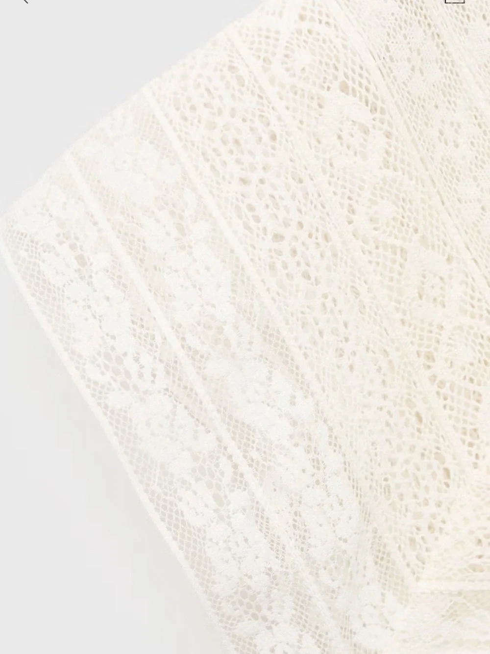 Mango NWT Cotton Lace Eyelet Scallop Delicate Cream Button Front Blouse Doen - Picture 7 of 12